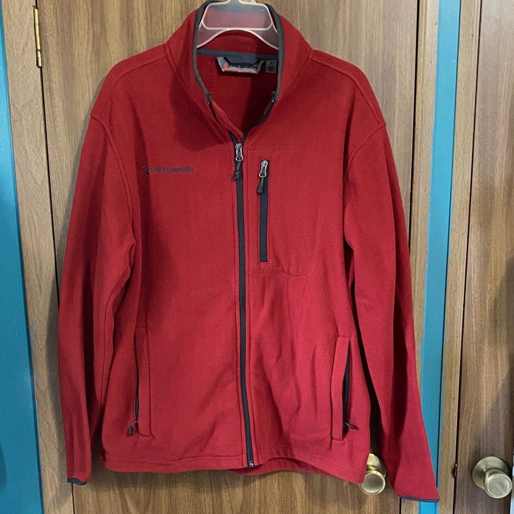 Free Country Men's Red Performance Jacket EUC